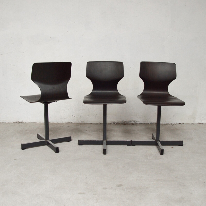 Set of 3 cockpit chairs "Pagholz" by Adam Stegner for Flötotto - 1970s