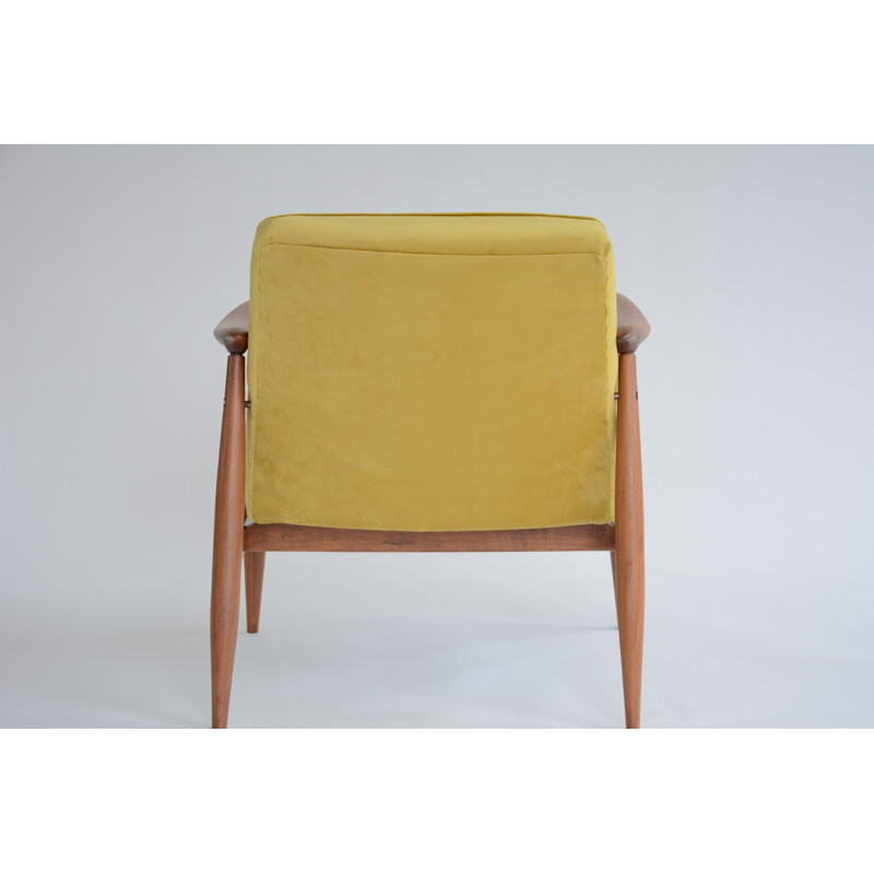 Vintage yellow armchair "GMF 87" by Kedziorek - 1960s