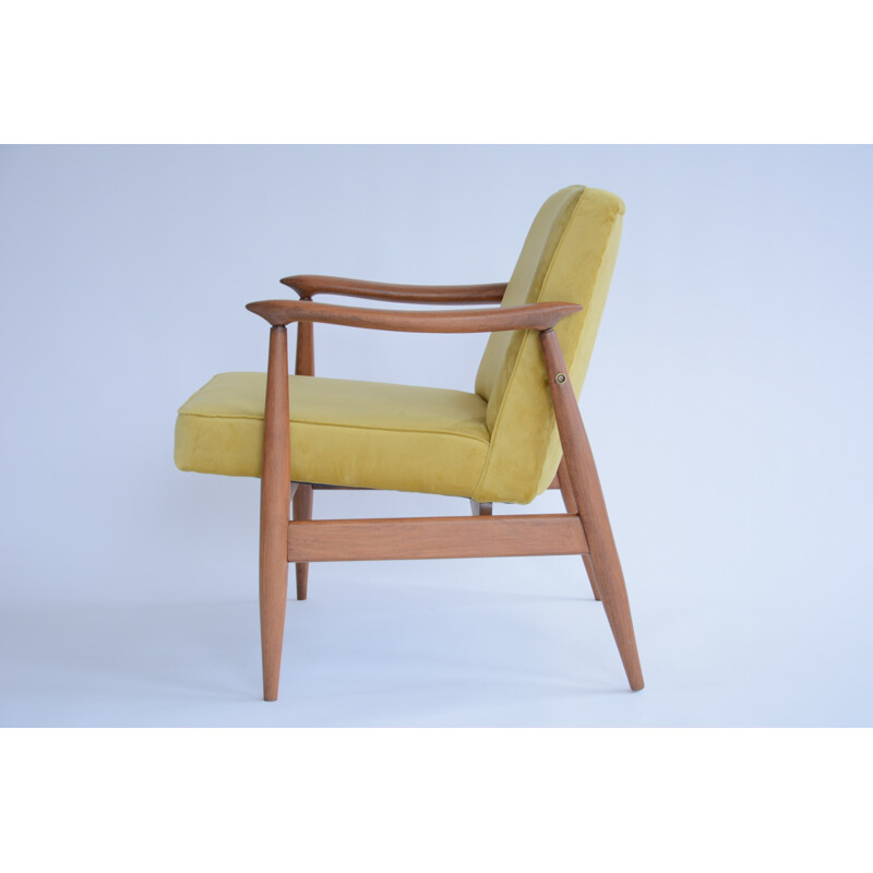 Vintage yellow armchair "GMF 87" by Kedziorek - 1960s