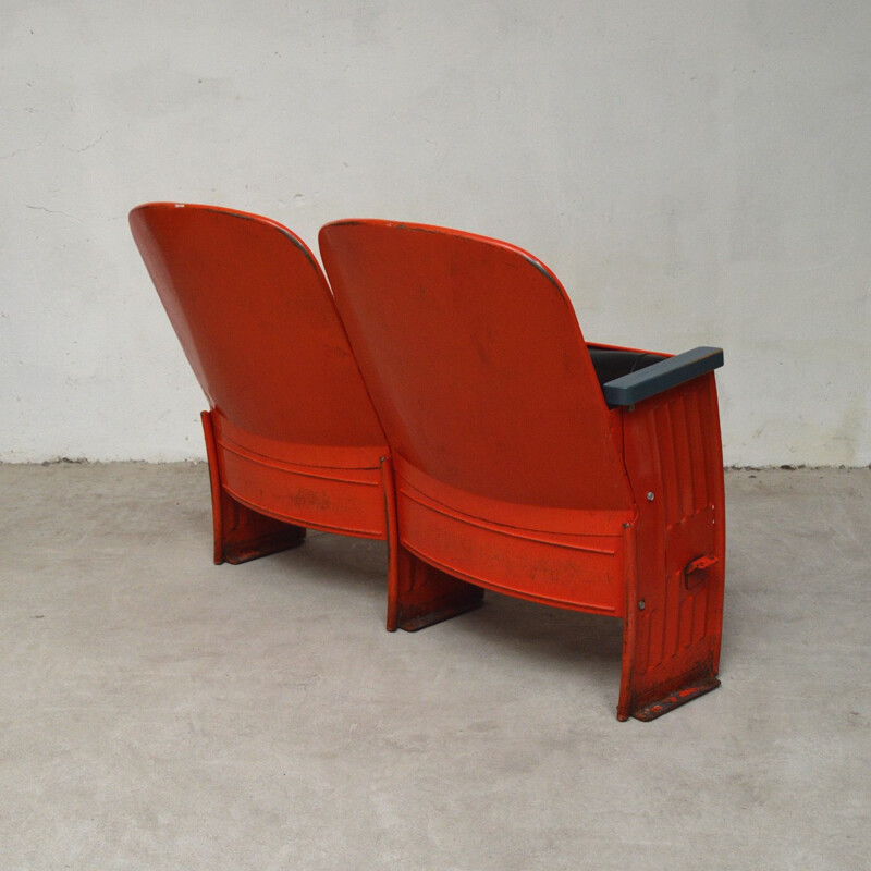 U.S. vintage 2-seater movie bench - 1950s