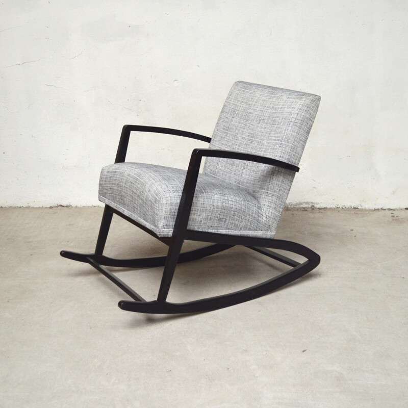 Vintage scandinavian grey rocking chair - 1960s