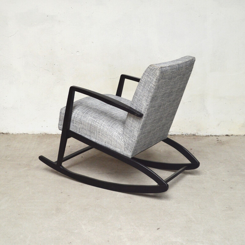 Vintage scandinavian grey rocking chair - 1960s