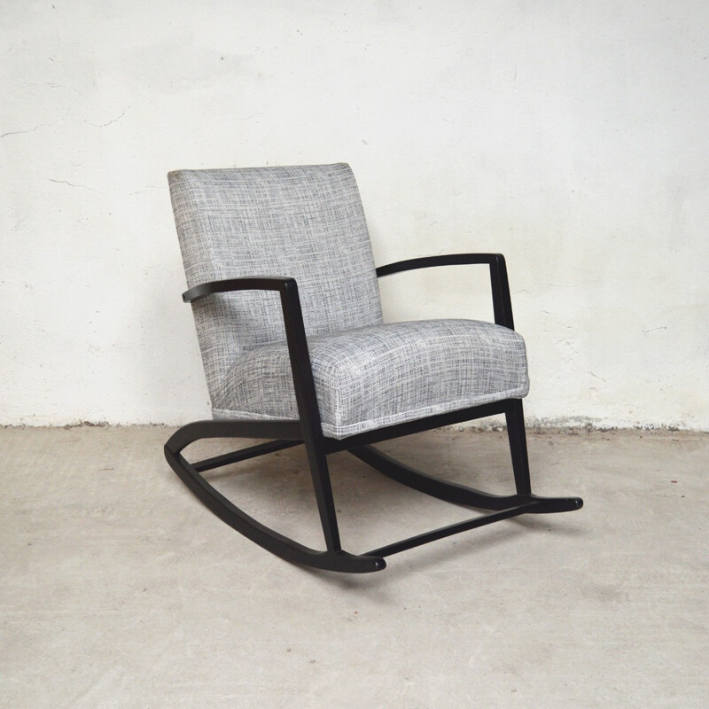 Fauteuil à bascule scandinave vintage gris - 1960