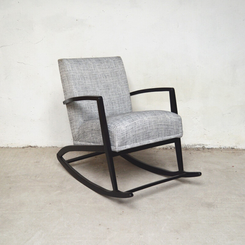 Vintage scandinavian grey rocking chair - 1960s