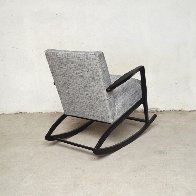 Fauteuil à bascule scandinave vintage gris - 1960