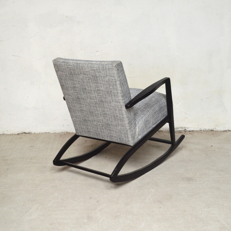 Vintage scandinavian grey rocking chair - 1960s
