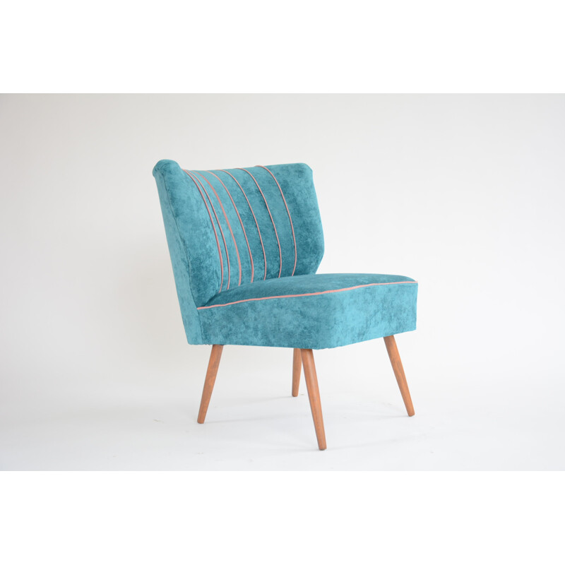 Blue canard vintage "Cocktail" Armchairs - 1950s