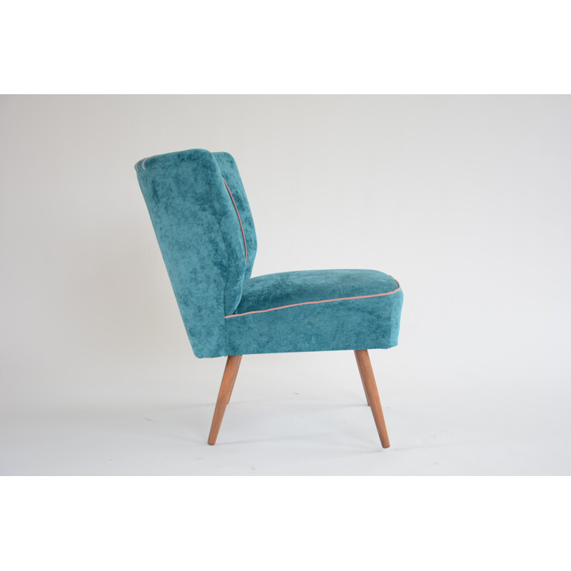 Blue canard vintage "Cocktail" Armchairs - 1950s