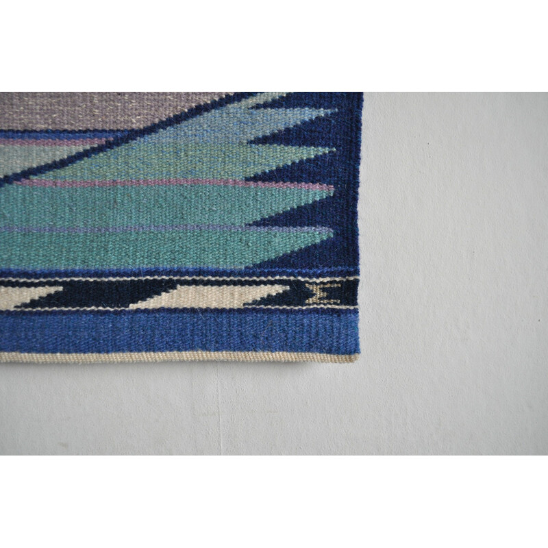 Vintage handwoven danish tapestry by Mette Birckner - 1980s