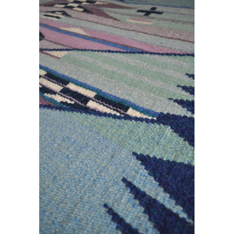 Vintage handwoven danish tapestry by Mette Birckner - 1980s