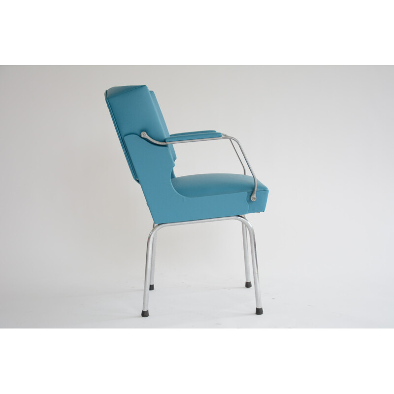 Vintage blue office armchair - 1970s