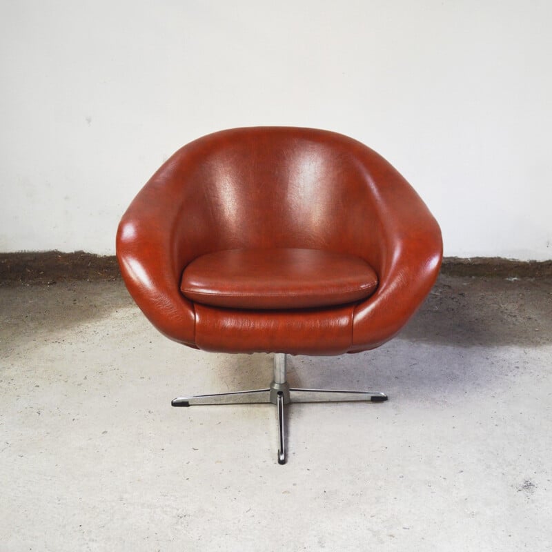 Vintage faux leatherette armchair - 1970s