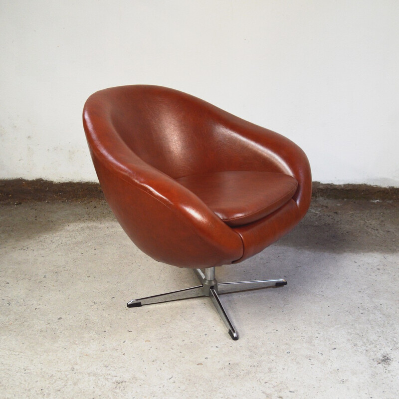 Vintage faux leatherette armchair - 1970s