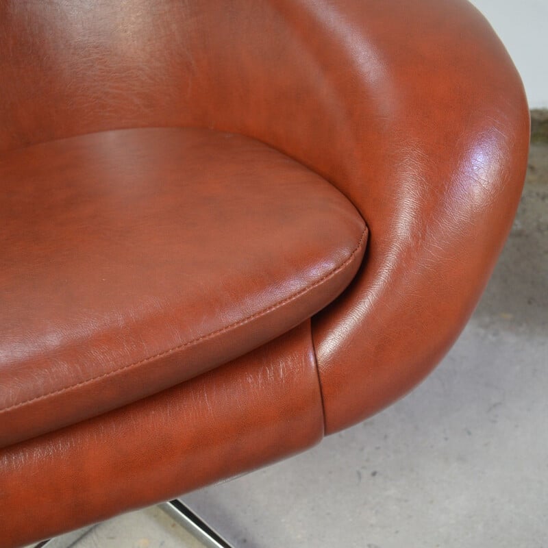 Vintage faux leatherette armchair - 1970s