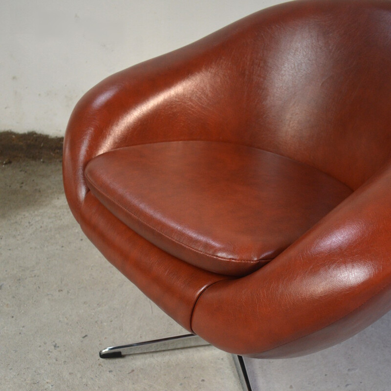 Vintage faux leatherette armchair - 1970s