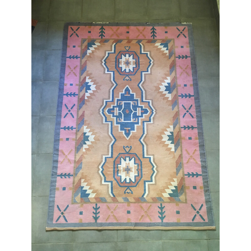 Vintage Cotton Kilim Rug - 1990s