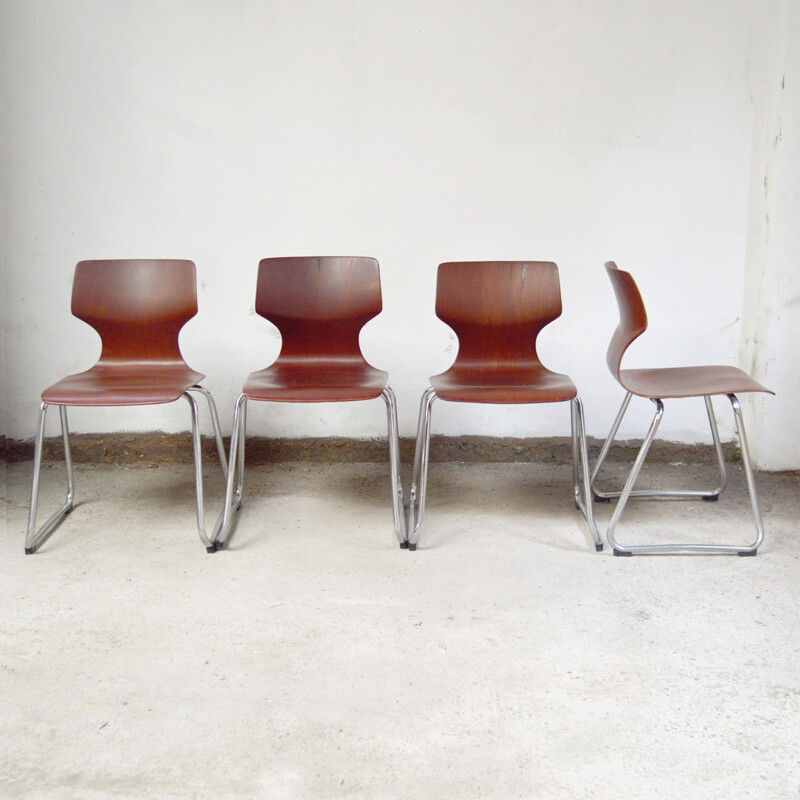 Série de 4 chaises Pagholz Flötotto - 1970