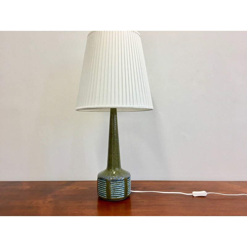 Large Green Danish Ceramic vintage Table Lamp by Palshus - 1960s