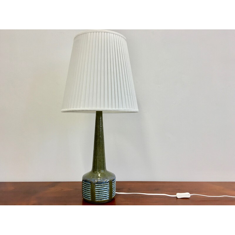 Large Green Danish Ceramic vintage Table Lamp by Palshus - 1960s