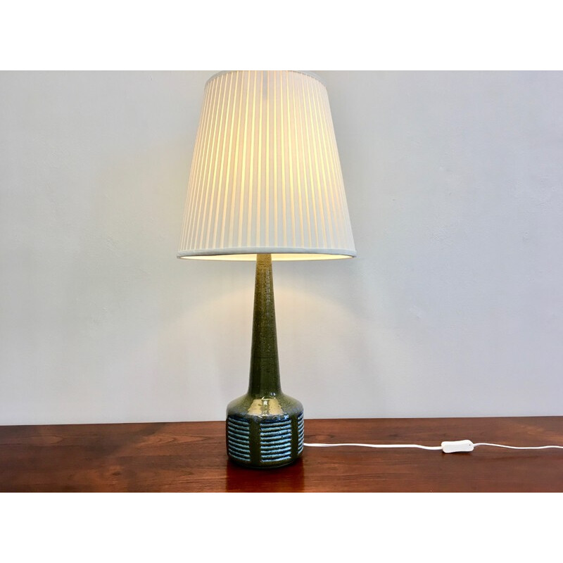 Grande Lampe de Bureau Vintage Verte en Céramique par Palshus - 1960