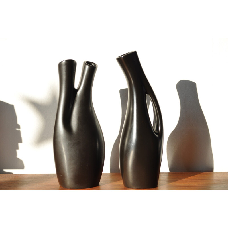 Suite de 2 Vases vintage en céramique de Lillemor Mannerheim - 1950