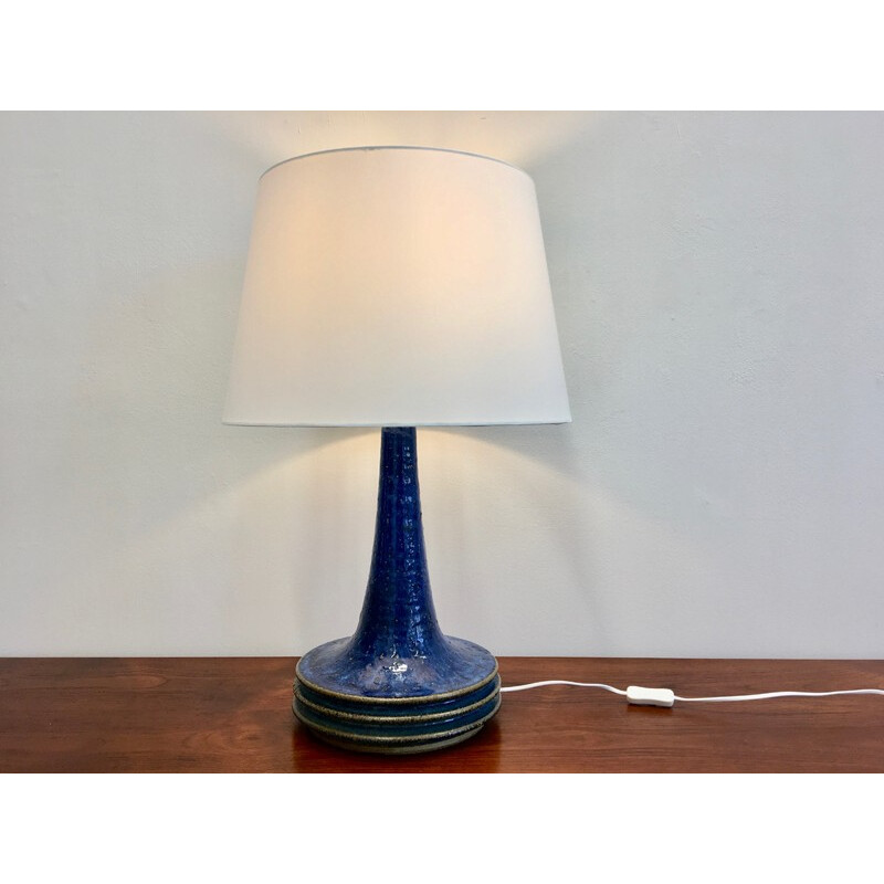 Danish Blue vintage Ceramic Table Lamp by Axella for Tromborg - 1970s