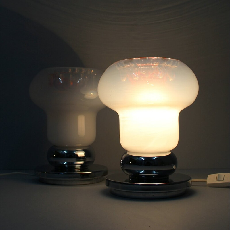 Set of 2 vintage table lamps of Murano glass - 1970s