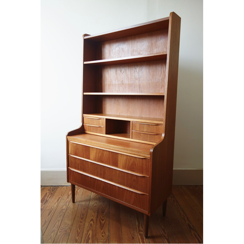 Secrétaire vintage scandinave avec 2 étagères - 1960