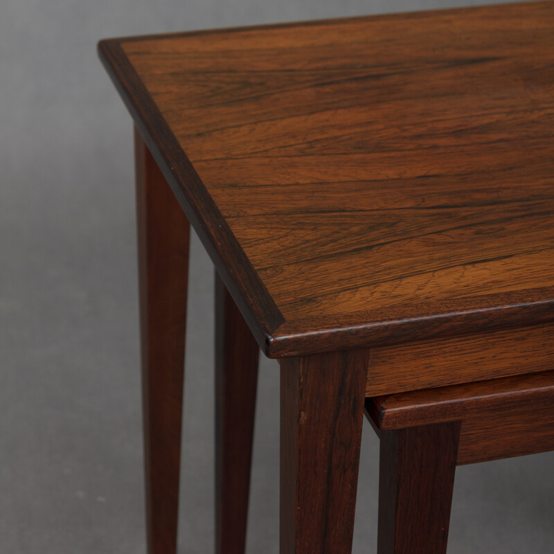 Vintage pair of rosewood nesting tables - 1960s