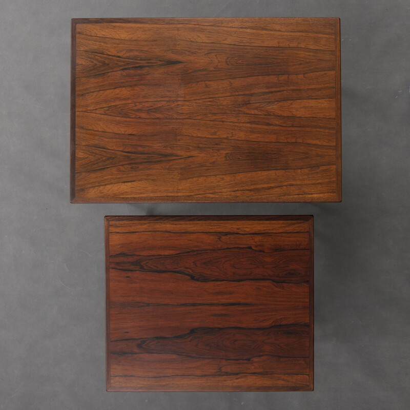 Vintage pair of rosewood nesting tables - 1960s