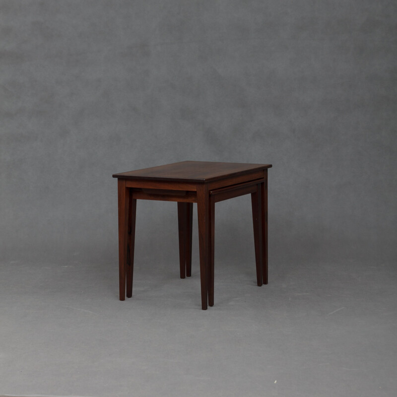 Vintage pair of rosewood nesting tables - 1960s