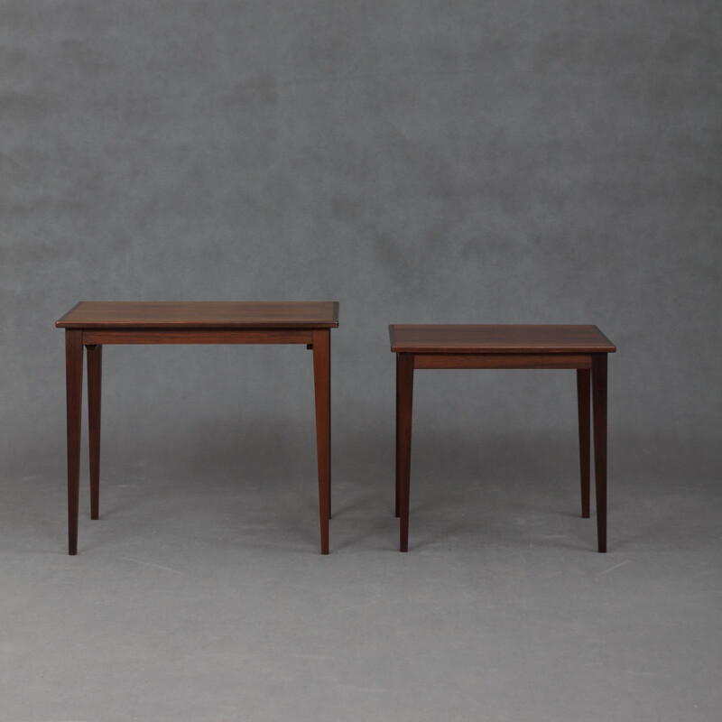 Vintage pair of rosewood nesting tables - 1960s