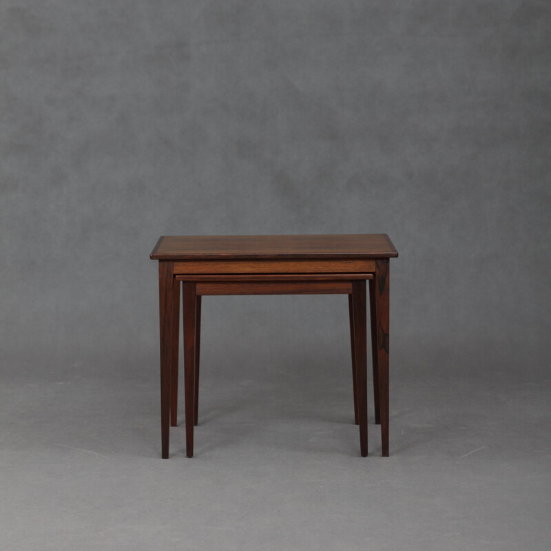 Vintage pair of rosewood nesting tables - 1960s