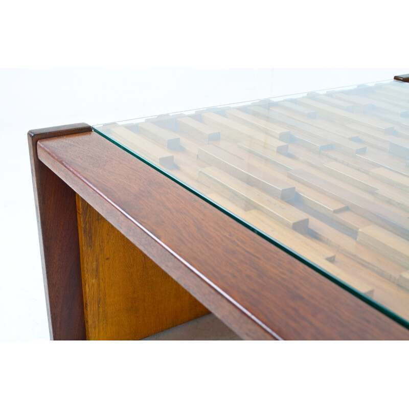 Vintage rosewood large coffee table by Percival Lafer - 1960s