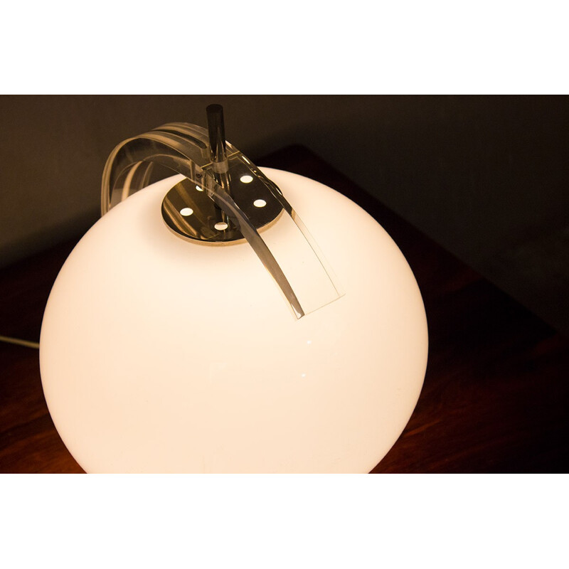 Vintage White Table Lamp by Harvey Guzzini - 1970s 