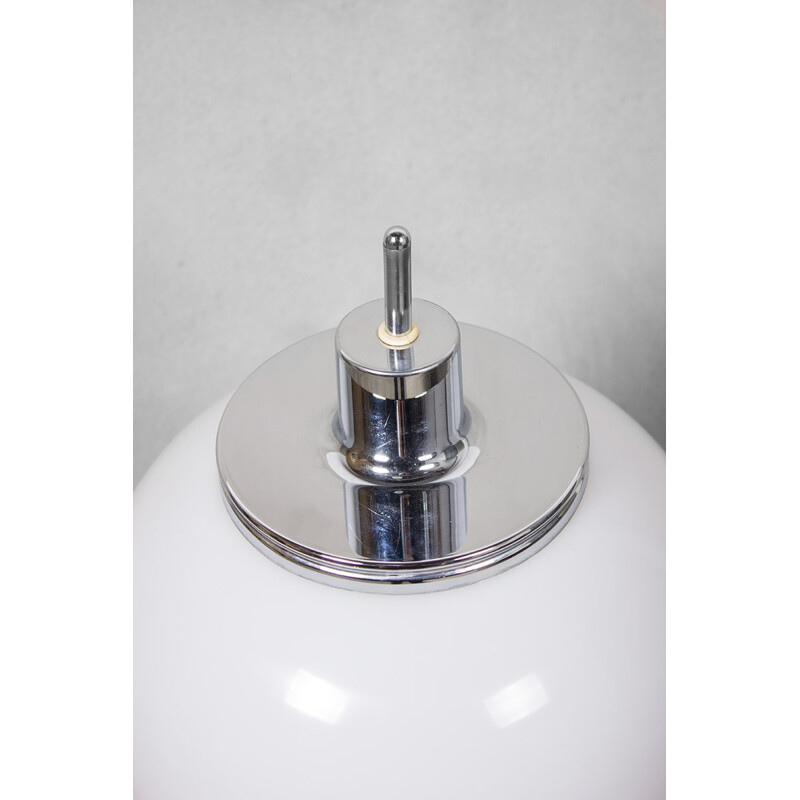 Vinntage White & Chrome Plated Mushroom Table Lamp by Harvey Guzzini - 1970s