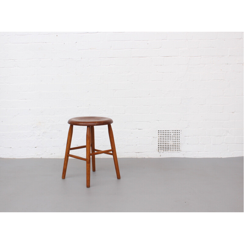 Vintage Dutch Teak Stool By Pastoe, Netherlands - 1960s