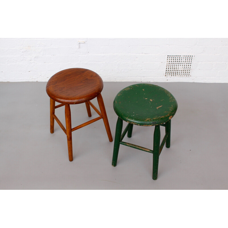 Tabouret Vintage en Teck par Pastoe, Pays-Bas - 1960