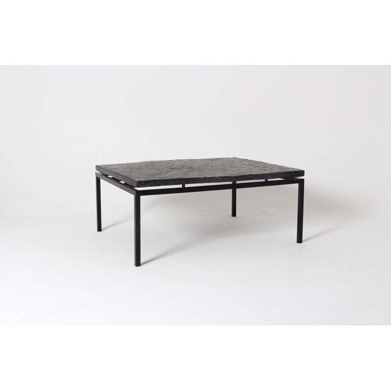 Vintage german slate top coffee table 1960s