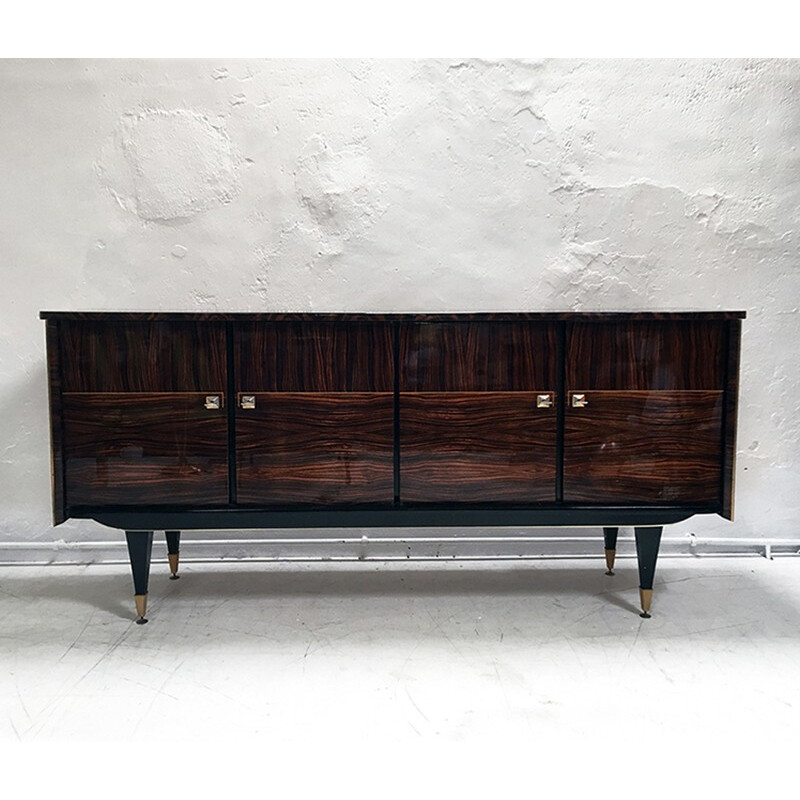Vintage ebony lacquered sideboard by Macassar - 1950s