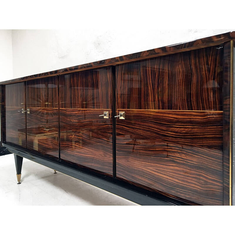 Vintage ebony lacquered sideboard by Macassar - 1950s