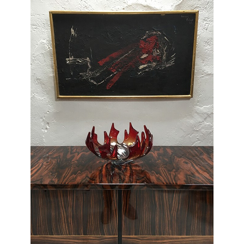 Vintage ebony lacquered sideboard by Macassar - 1950s