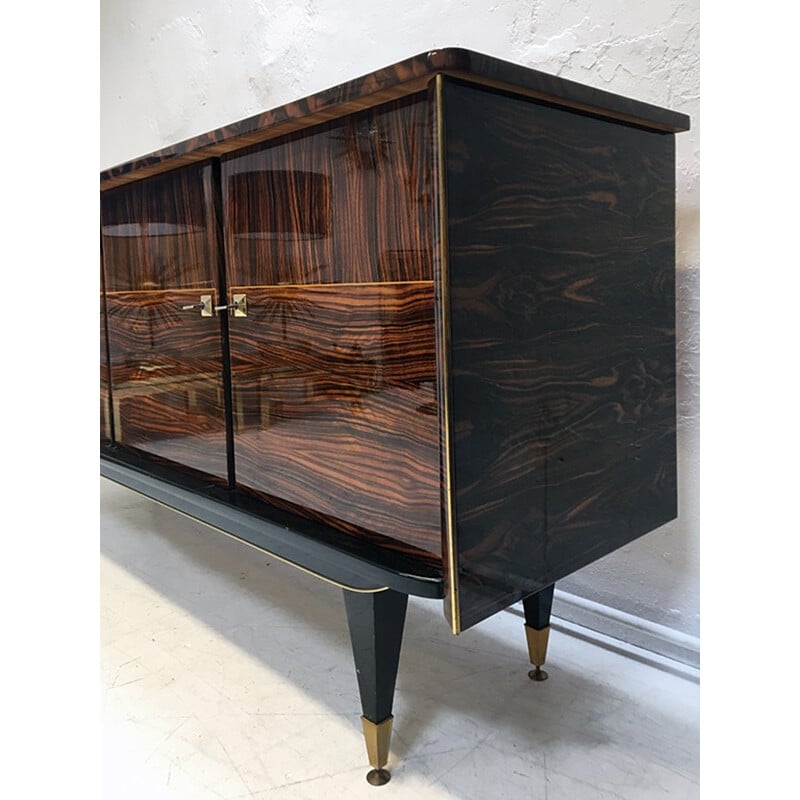 Vintage ebony lacquered sideboard by Macassar - 1950s