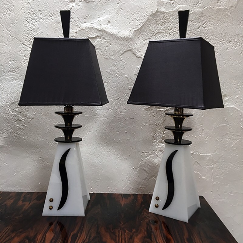 Paire de lampes vintage par Moss Lighting Co - 1950