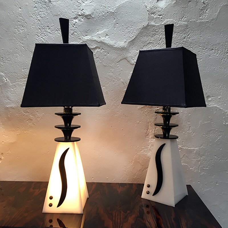 Paire de lampes vintage par Moss Lighting Co - 1950