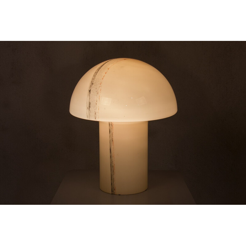 Large Glass Mushroom Table Lamp from Peill & Putzler - 1960s