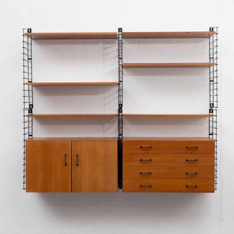 Big shelving system by Tomado for Musterring in teak - 1960s