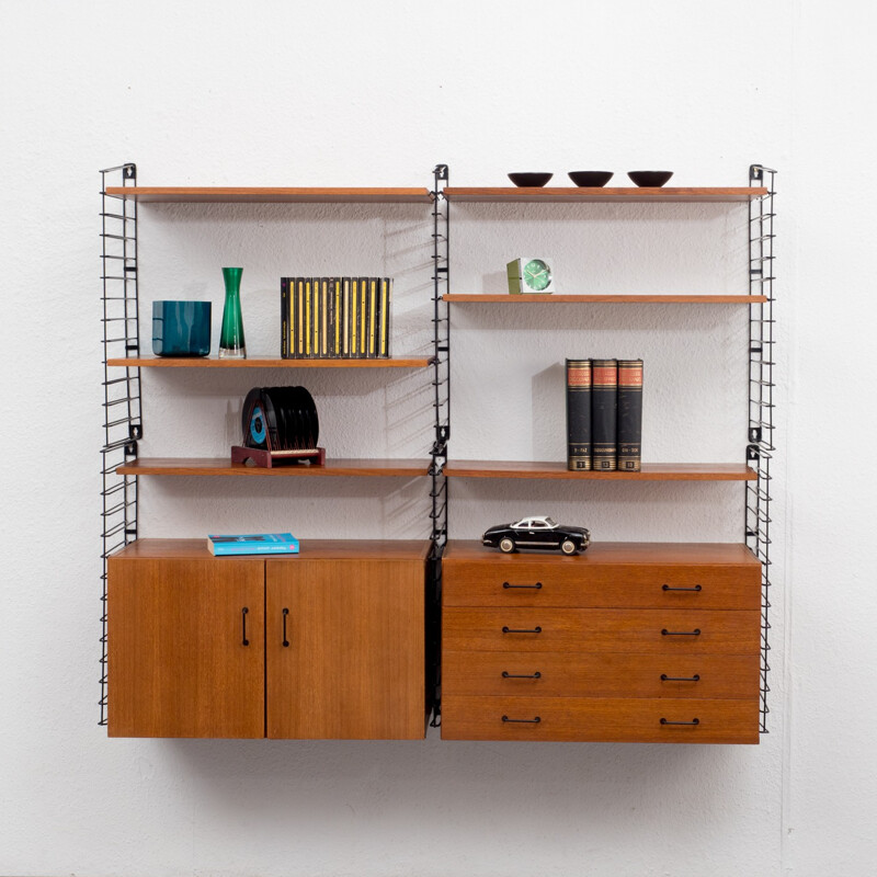 Big shelving system by Tomado for Musterring in teak - 1960s