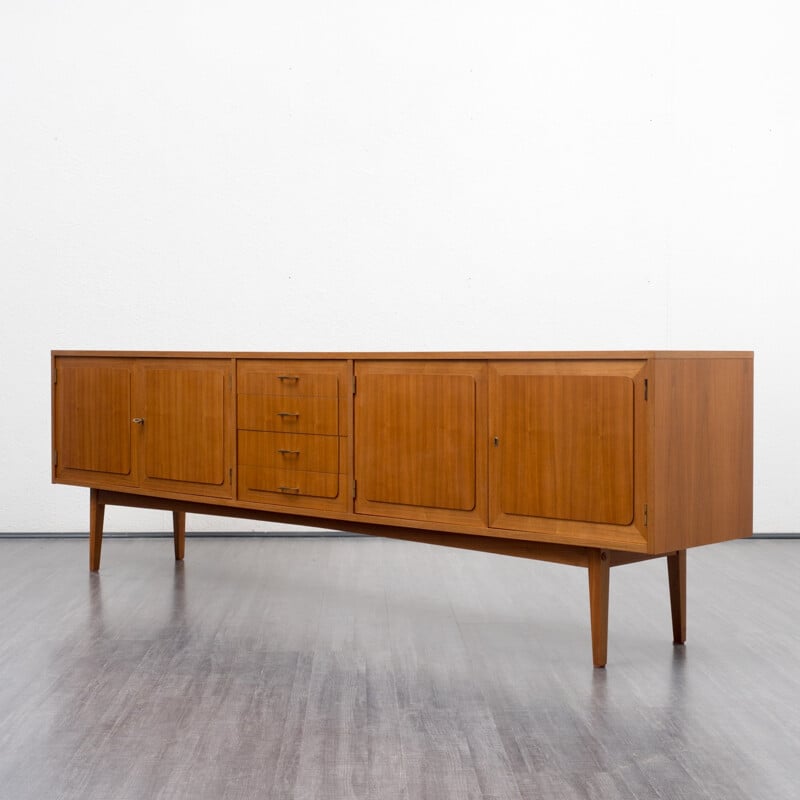 Vintage Large walnut sideboard with 4 drawers - 1960s