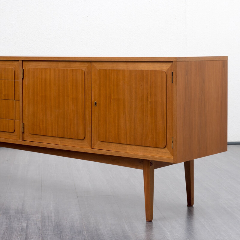 Vintage Large walnut sideboard with 4 drawers - 1960s
